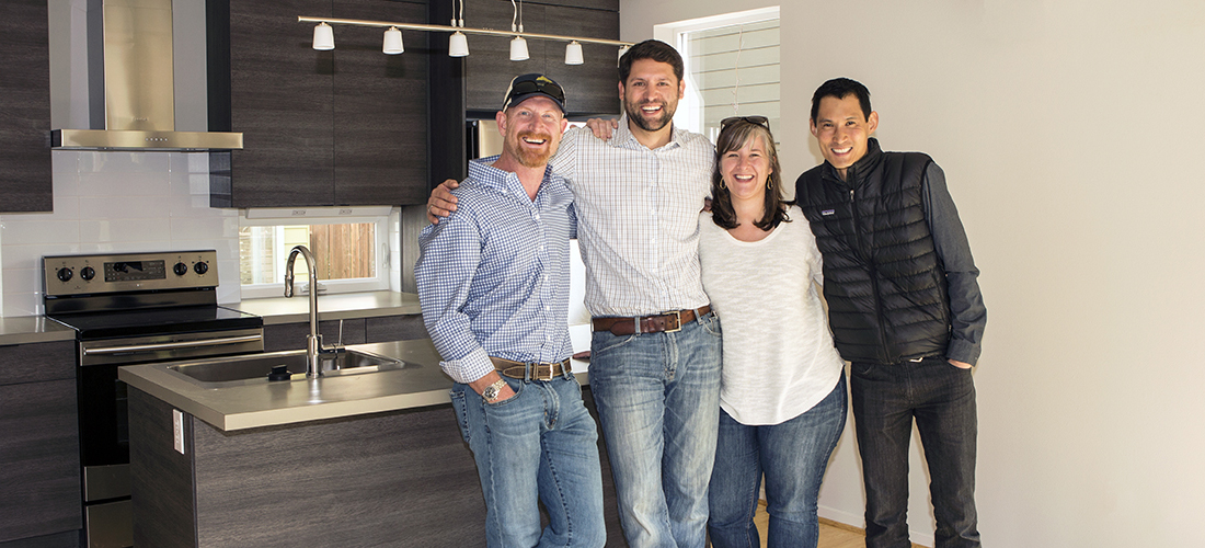 Green Canopy Homes' Sam Lai, Kate Wells-Driscoll, Eric Lubert, and Aaron Fairchild
