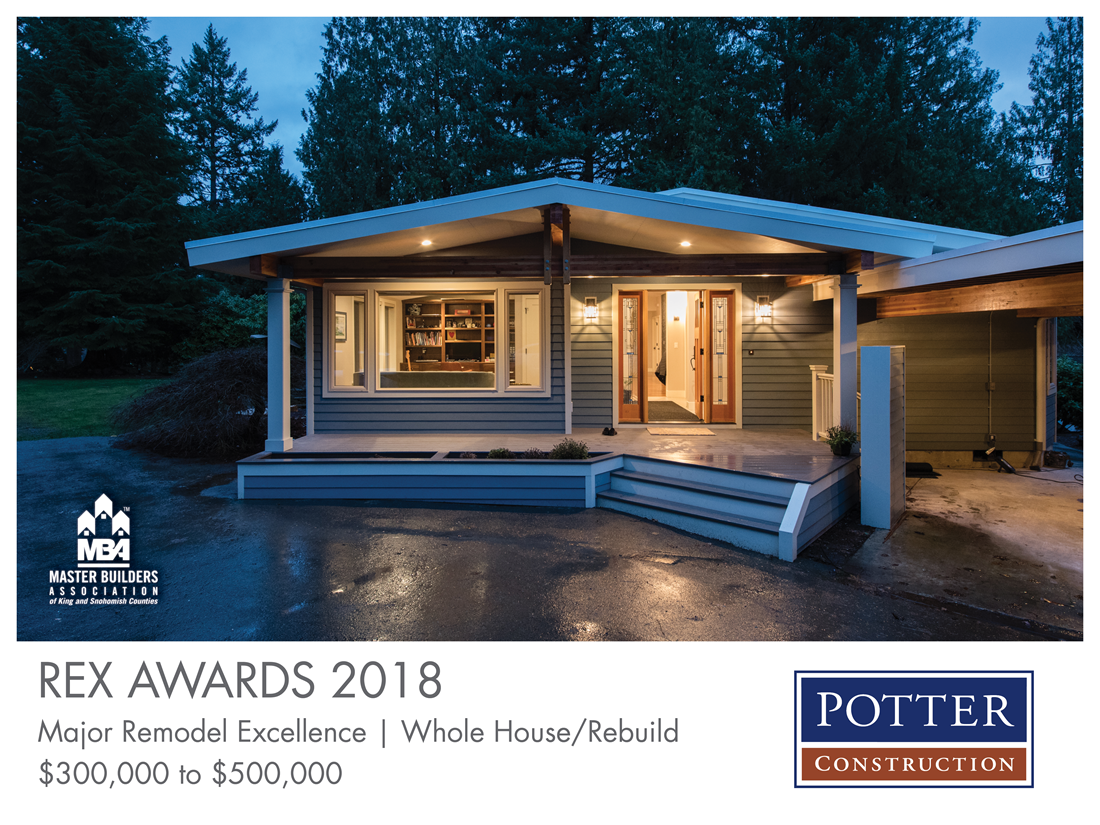 REX Award Winner: Major Remodel Excellence: Whole House/Rebuild—$300,000–$500,000: Potter Construction