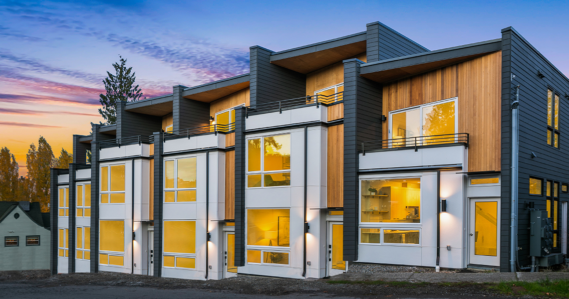 Built Green 4-Star townhomes at 5200 Renton Avenue South in highly-walkable Columbia City